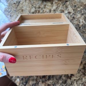 Green & Lemon Print Recipe Box (Cards & Pen included)